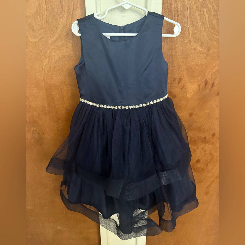 Bonnie Jean Navy Blue Formal Girl’s Party Dress size 5 great condition